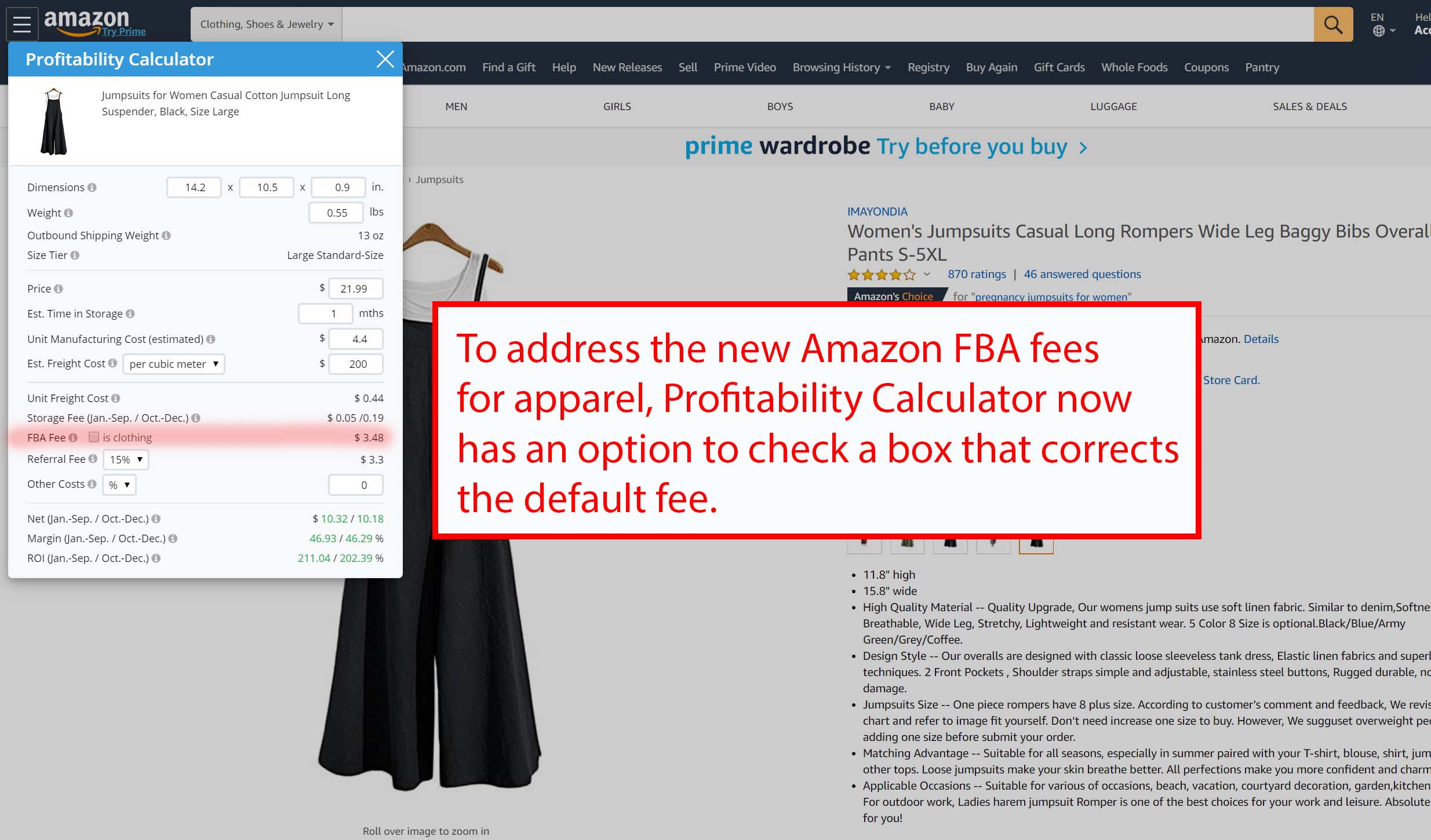 amazon fee calculator fba