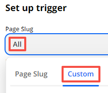 Enter All for Page Slug as explained above.