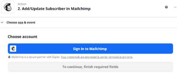 Sign in to Mailchimp as explained above.